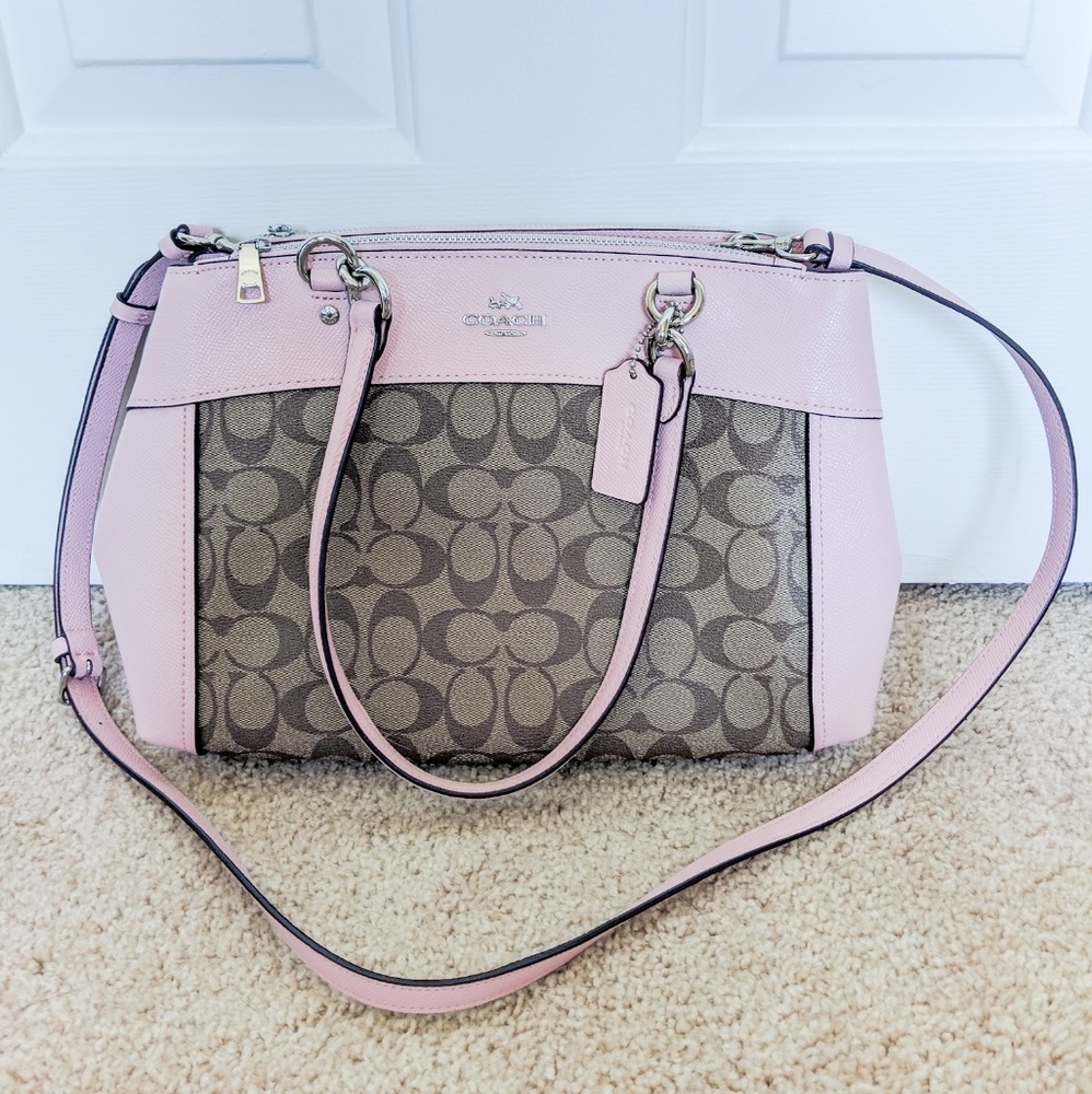 🆕 Coach Brooke Carryall - Khaki & Blush Pink